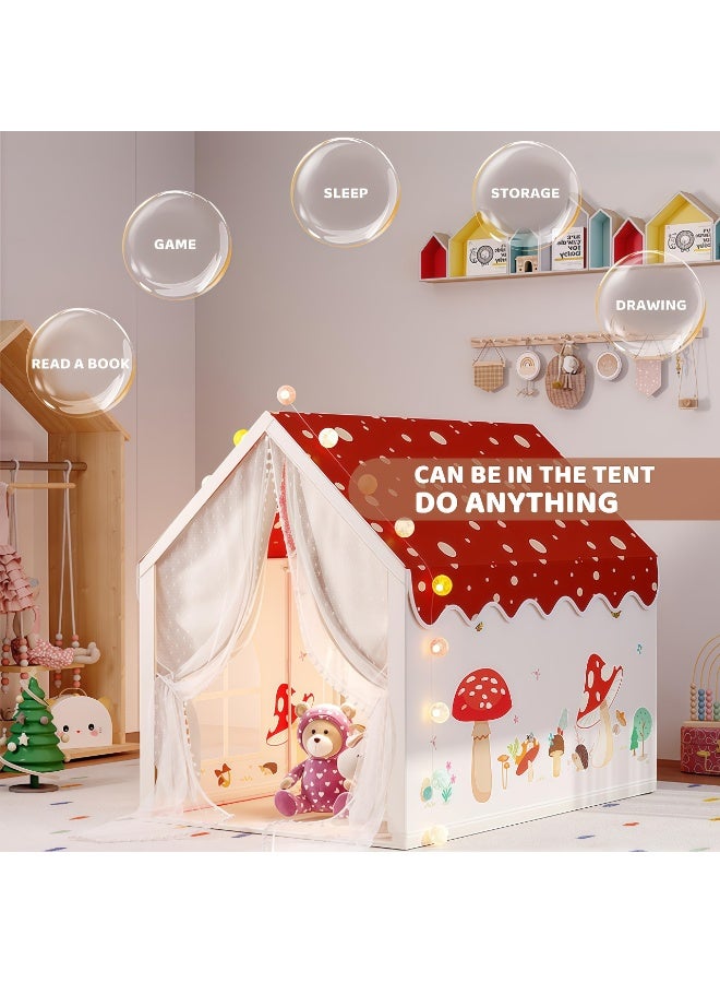 Jubilin Kids Play Tent House, Extra Large Playhouse Tent Indoor & Outdoor, Play House Kids Tent Castle, Princess Castle Tent for Boys & Girls, Play Cottage Toys Gift (Mushroom) - Image 4